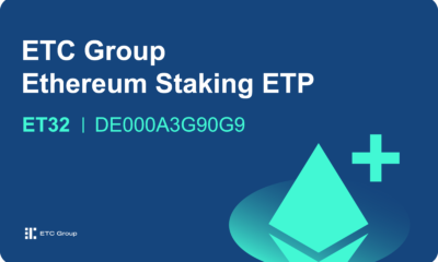 ETC Group Ethereum Staking ETP (ET32 ETP) med ISIN DE000A3G90G9 spårar värdet på kryptovalutan Ethereum samt inkluderat staking.