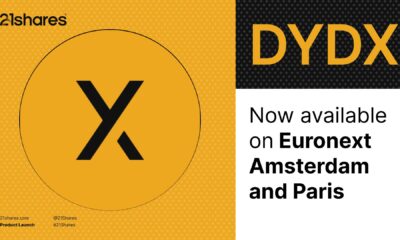 21Shares dYdX ETP (DYDX ETP) med ISIN CH1454621793, erbjuder investerare ett likvidt sätt att integrera ETPen, som spårar DYDX, i sina portföljer via sin bank eller mäklare, vilket ger ett transparent sätt att delta i framtidens decentraliserade kryptohandel.
