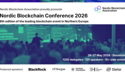 Nordic Blockchain Conference är den ledande blockchain- och web3-konferensen i norra Europa – och sammanför viktiga intressenter från de globala ekosystemen för blockchain, web3, finans och digitala tillgångar. Den 26-27 maj äger den 8:e upplagan rum i Stockholm och har fler än 125 talare, 15 sidoevenemang och en publik på 1250 innovatörer, investerare, tillsynsmyndigheter, branschfolk och entreprenörer.